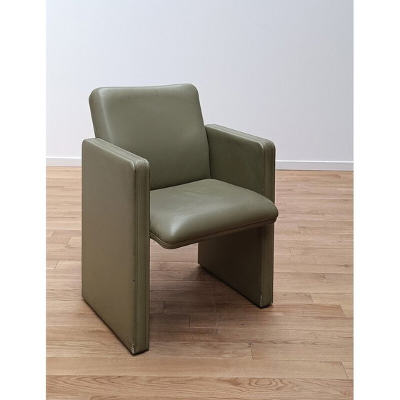 Image 1 of Fauteuil Thf vintage en bois et cuir par Poltrona Frau, 1990