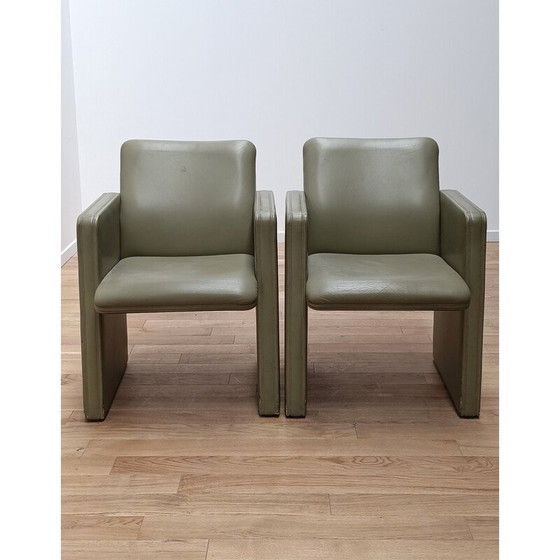 Image 1 of Fauteuil Thf vintage en bois et cuir par Poltrona Frau, 1990