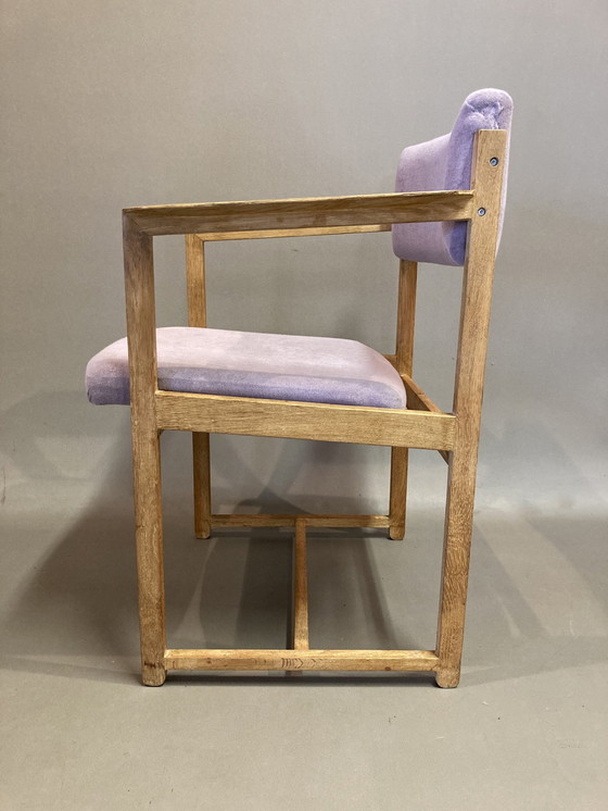 Image 1 of Fauteuil parme estampillé "Design Scandinave" 1960.