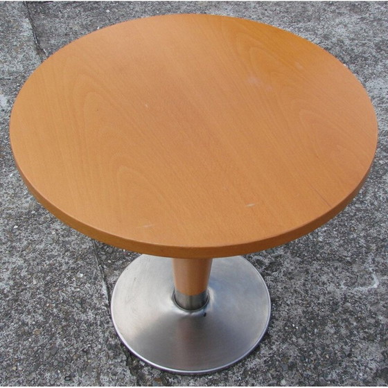 Image 1 of Table basse vintage en hêtre et acier, 1980