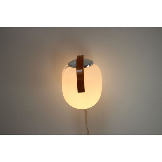 Image 1 of Applique vintage en verre et bois, Tchécoslovaquie 1970