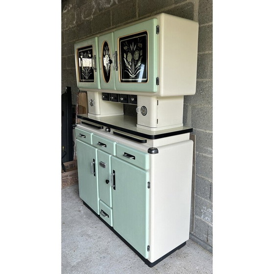 Image 1 of Buffet vintage "Malin" en bois et aluminium, 1950