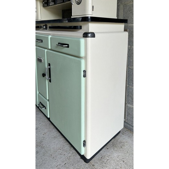 Image 1 of Buffet vintage "Malin" en bois et aluminium, 1950