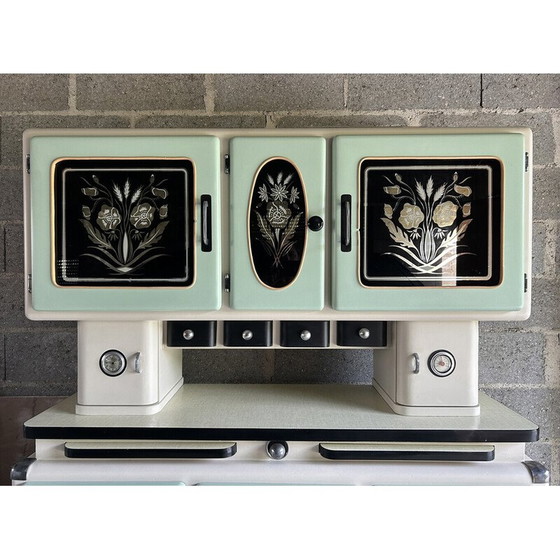 Image 1 of Buffet vintage "Malin" en bois et aluminium, 1950