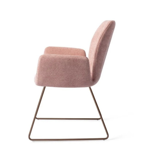 3X Jesper Home Misaki Chaise de salle à manger coulissante Rose | Couleur Annemone