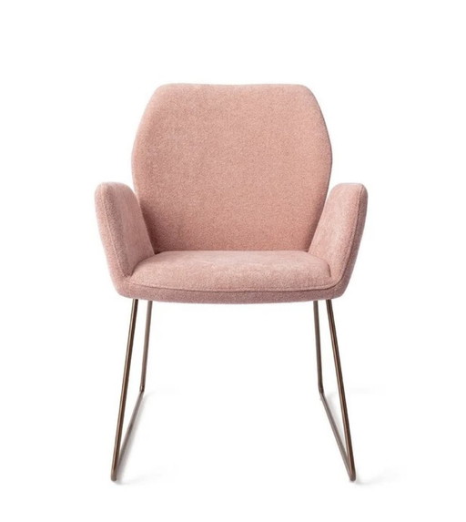 3X Jesper Home Misaki Chaise de salle à manger coulissante Rose | Couleur Annemone