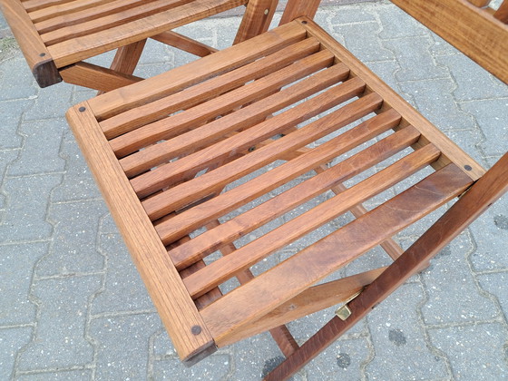 Image 1 of 2 Chaises pliantes/chaises de bistrot en teck et teck de jardin, pliantes