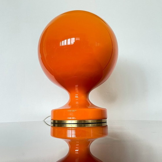 Image 1 of Lampe de bureau vintage en verre opale pour Osvetlovaci Sklo, Tchécoslovaquie