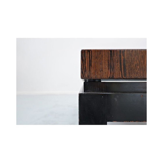 Image 1 of Table d'appoint vintage en bois et laiton par Jules Wabbes, Belgique 1960