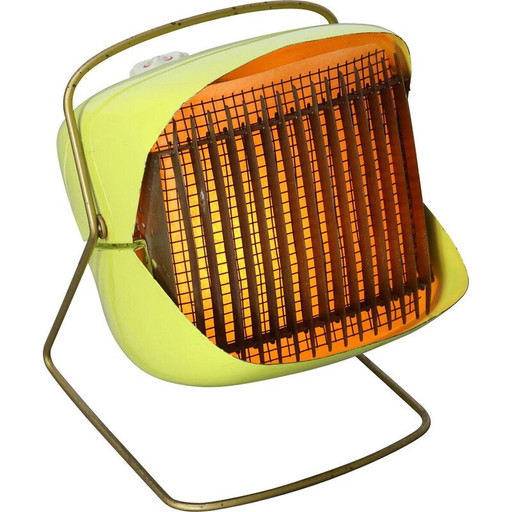 Lampe de table jaune italienne Mid Century