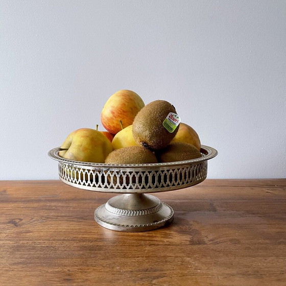 Image 1 of Coupe à fruits vintage en métal argenté