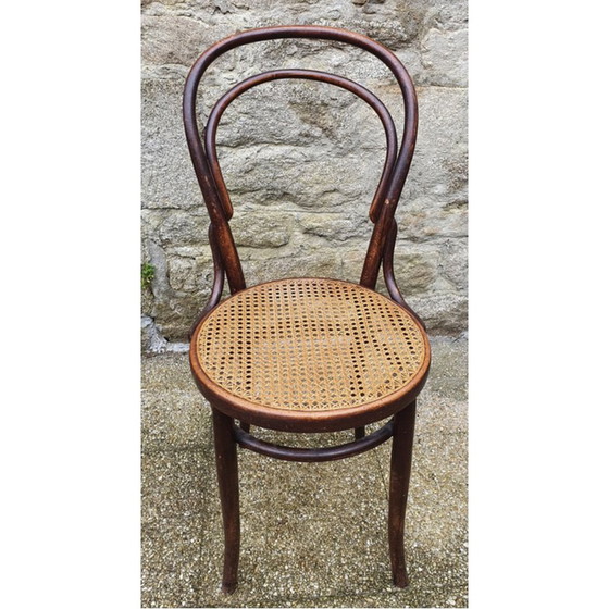 Image 1 of Chaise vintage en bois courbé et cannage de Michael Thonet, 1904