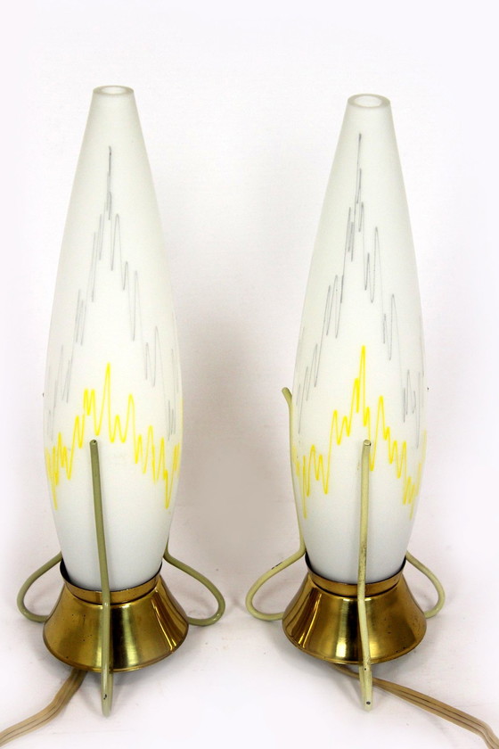 Image 1 of Lampes de table à fusée de l'ère spatiale d'Esc Zukov, 1960S, ensemble de 2