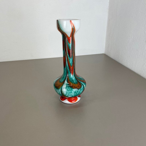 Vase Vintage Pop Art "Multicolor" par Opaline Florence, Italie 1970