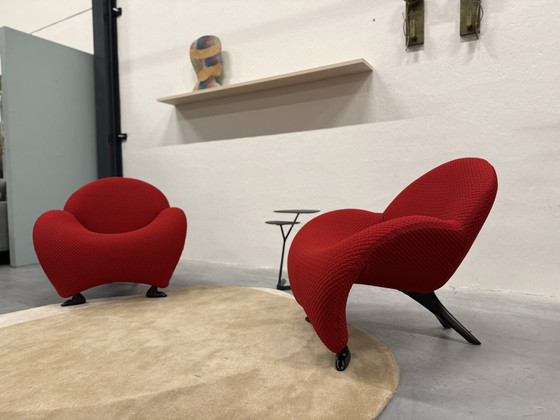 Image 1 of 2 Fauteuils Leolux Papageno Chaise design en tissu rouge Noir