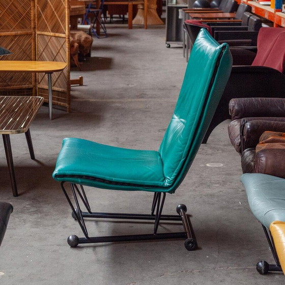 Image 1 of Fauteuil Vintage Flyer en métal et cuir par Charles Boonzaaijer et Pierre Mazairac pour Young International, 1980