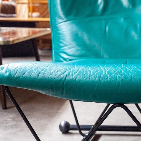 Image 1 of Fauteuil Vintage Flyer en métal et cuir par Charles Boonzaaijer et Pierre Mazairac pour Young International, 1980