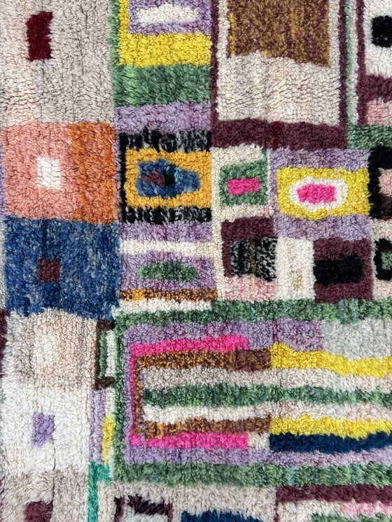 Image 1 of Tapis marocain moderne abstrait coloré - 220X310 Cm