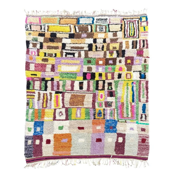 Image 1 of Tapis marocain moderne abstrait coloré - 220X310 Cm