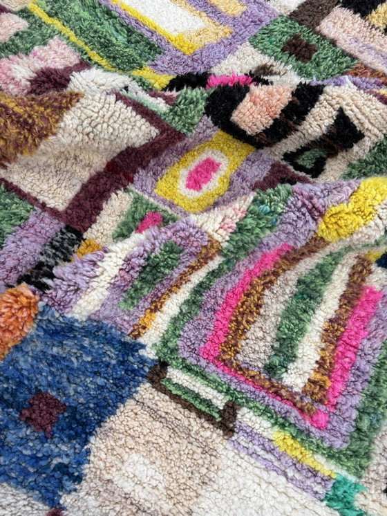 Image 1 of Tapis marocain moderne abstrait coloré - 220X310 Cm