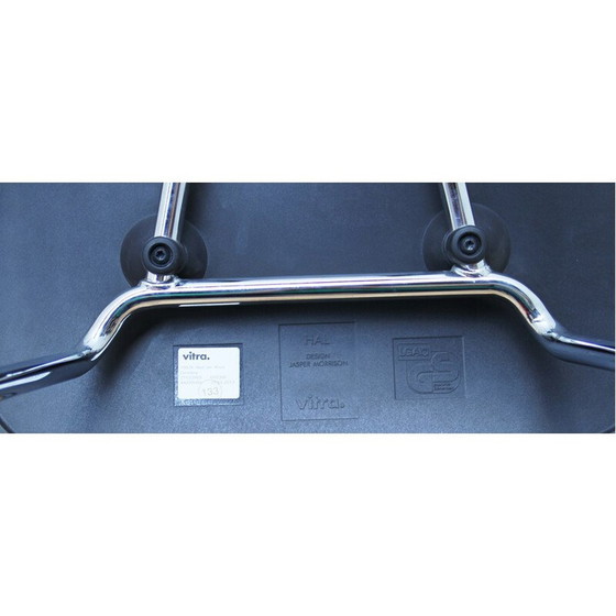 Image 1 of Paire de chaises Vitage "Hal" en aluminium chromé et plastique noir par Jasper Morrison pour Vitra