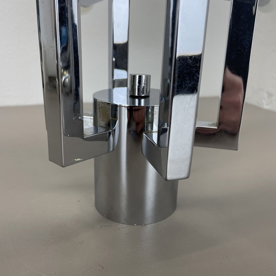 Image 1 of Plafonnier moderniste en forme de spoutnik chromé de style Sciolari, Italie, années 1970
