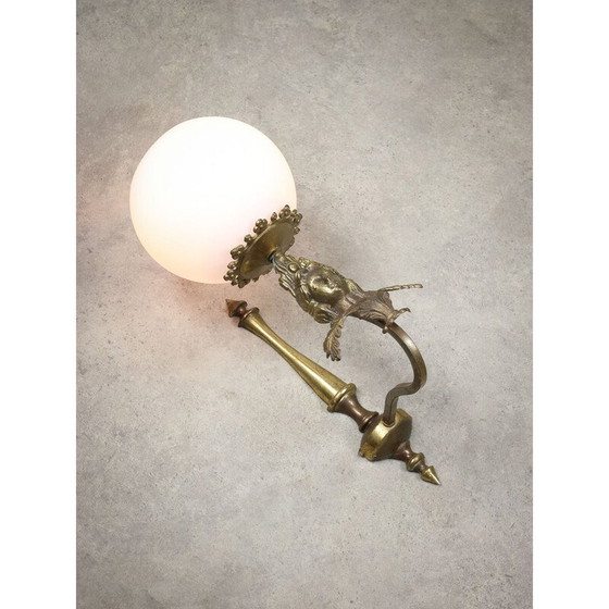 Image 1 of Paire d'appliques en laiton figuratives italiennes vintage