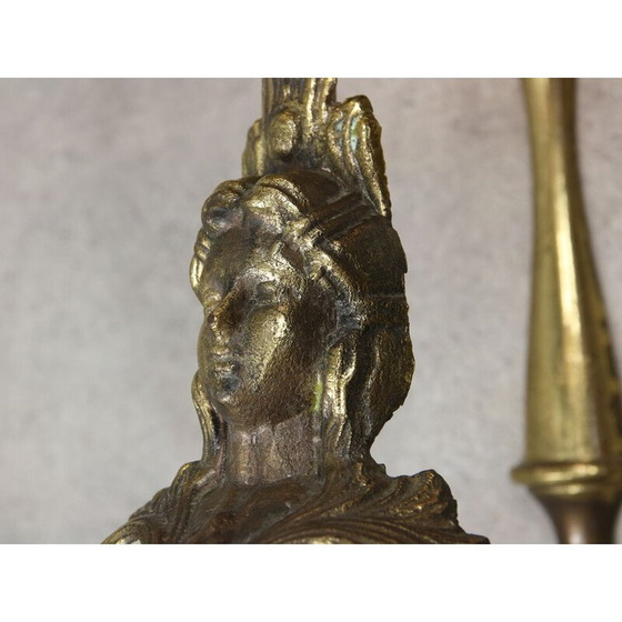 Image 1 of Paire d'appliques en laiton figuratives italiennes vintage