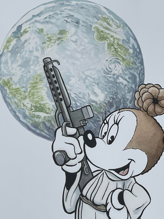 Image 1 of Gravure Disney Star Wars 'Minnie Leia', signée et numérotée