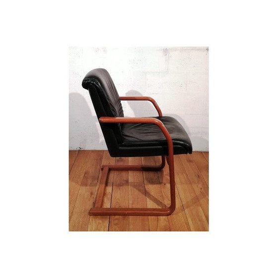 Image 1 of Fauteuil vintage en cuir noir
