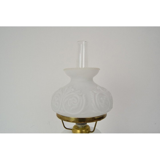 Image 1 of Lampe vintage en verre et laiton, Tchécoslovaquie années 1960