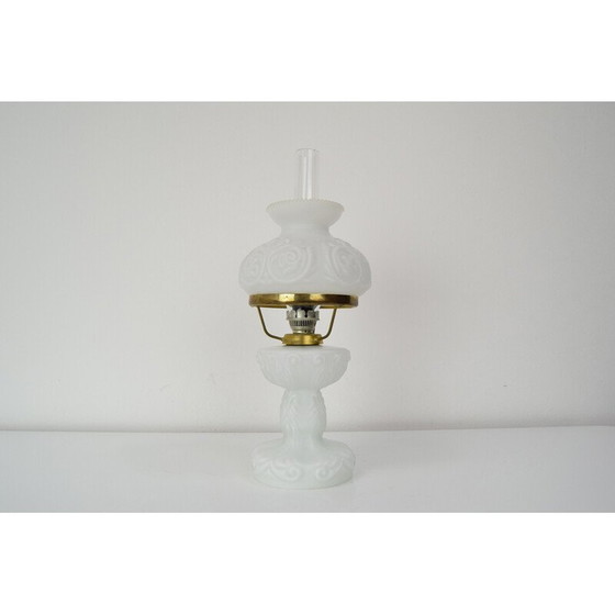 Image 1 of Lampe vintage en verre et laiton, Tchécoslovaquie années 1960