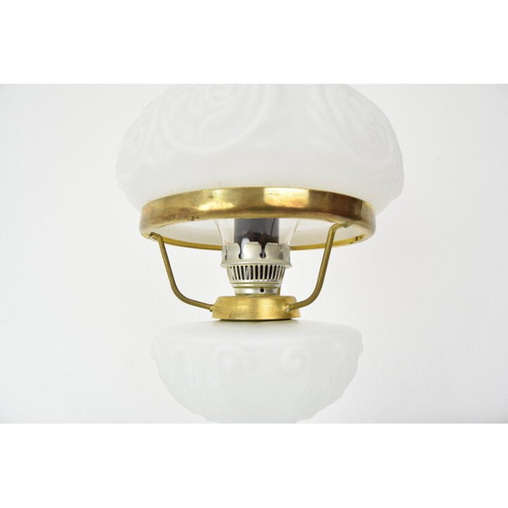 Image 1 of Lampe vintage en verre et laiton, Tchécoslovaquie années 1960