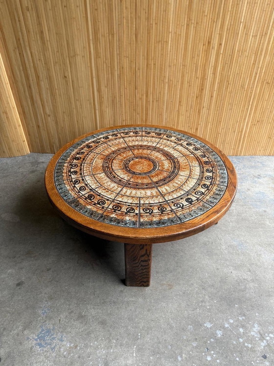 Image 1 of Table basse ronde vintage Ebbe Sørensen 1970S