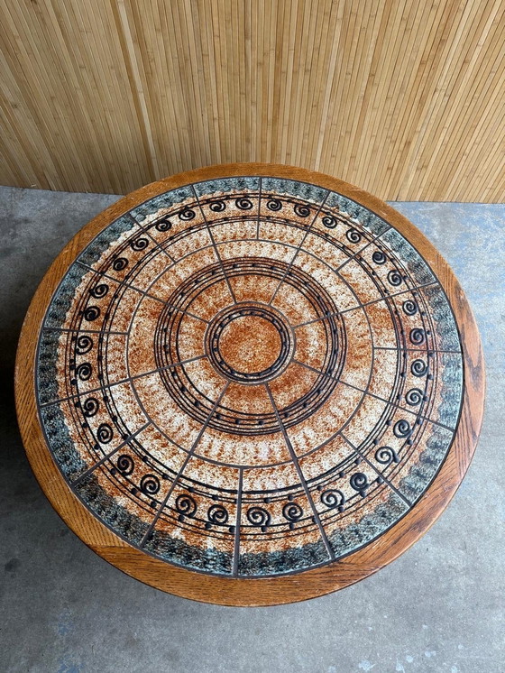 Image 1 of Table basse ronde vintage Ebbe Sørensen 1970S