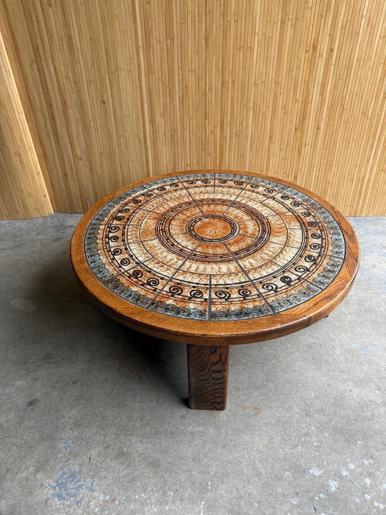 Image 1 of Table basse ronde vintage Ebbe Sørensen 1970S