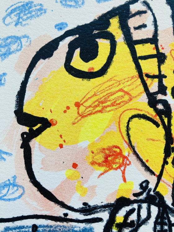 Image 1 of Kees Salentijn - Sérigraphie poisson jaune