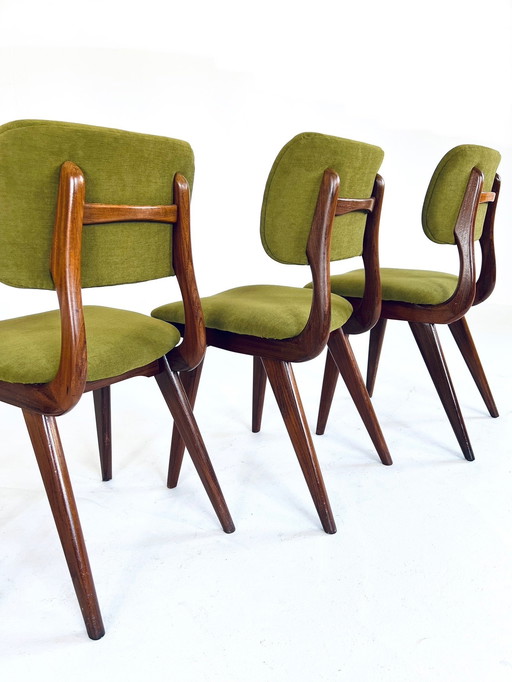 4x Chaises de salle à manger Louis van Teeffelen restaurées '60