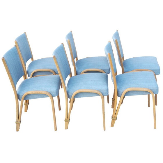 Image 1 of Ensemble de 6 chaises vintage par Steiner Bowwood, 1948