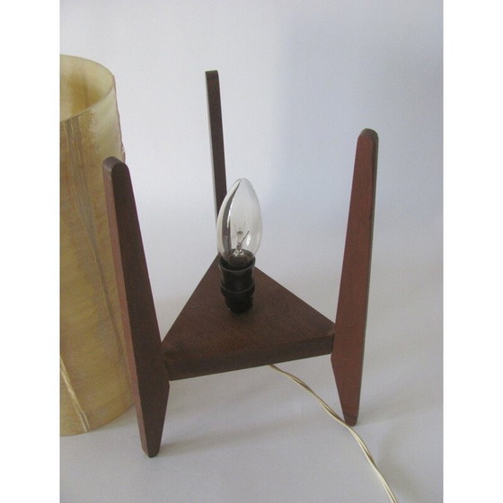 Image 1 of Lampe de table vintage avec abat-jour en plastique, Tchécoslovaquie 1960