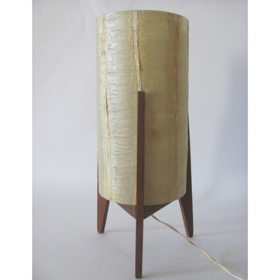 Image 1 of Lampe de table vintage avec abat-jour en plastique, Tchécoslovaquie 1960