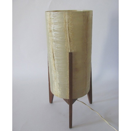 Lampe de table vintage avec abat-jour en plastique, Tchécoslovaquie 1960