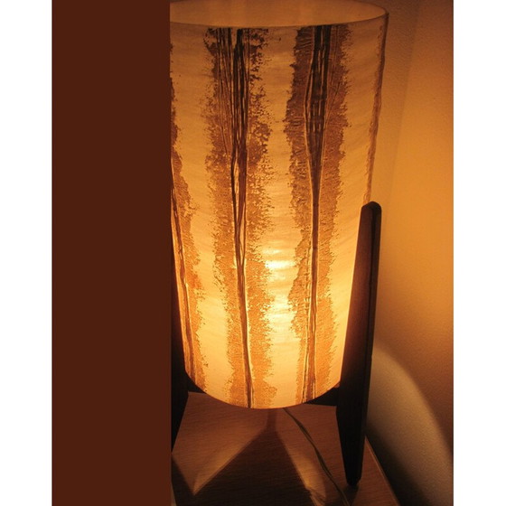Image 1 of Lampe de table vintage avec abat-jour en plastique, Tchécoslovaquie 1960