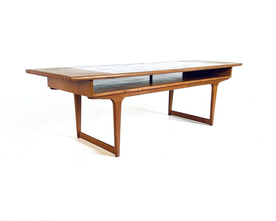 Image 1 of Table basse danoise en teck et céramique années 60