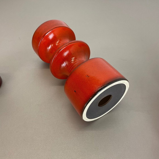 Image 1 of Ensemble de 4 bougeoirs en poterie vintage par Cari Zalloni pour Steuler, Allemagne, années 1970