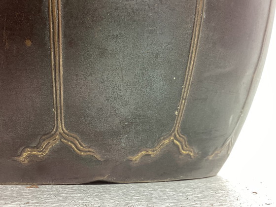 Image 1 of Art Nouveau Art Nouveau Pot de fleurs en cuivre Motifs de fleurs