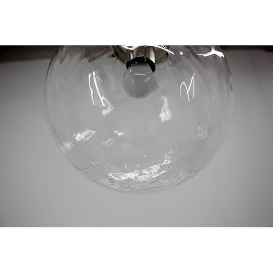 Image 1 of Lampe suspendue vintage en métal et verre par Kamenický Šenov, Tchécoslovaquie 1960