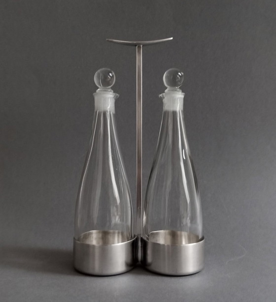 Image 1 of Carafes à vinaigre et à huile modernistes de Gio Ponti pour Krupp Austria 1950S