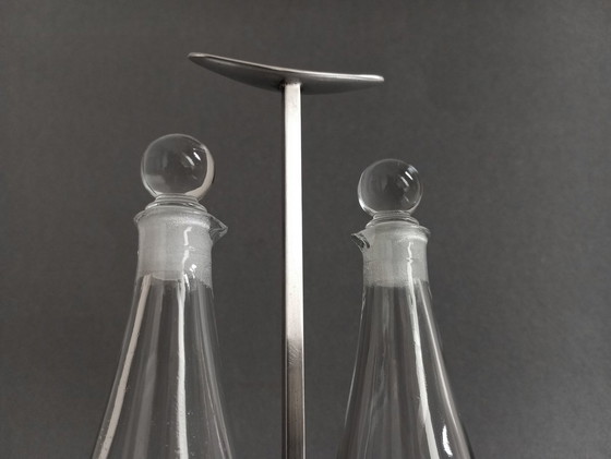 Image 1 of Carafes à vinaigre et à huile modernistes de Gio Ponti pour Krupp Austria 1950S