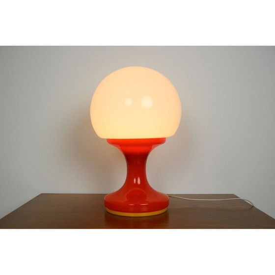 Image 1 of Lampe de table vintage en verre opale, Tchécoslovaquie 1970